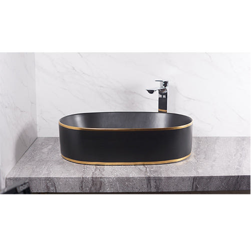 블랙골드 타원형 탑볼 세면대