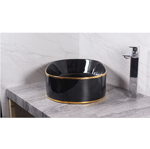 블랙골드 타원형 탑볼 세면대