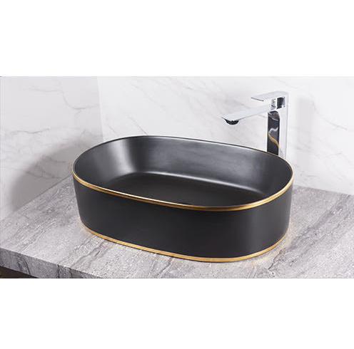 블랙골드 타원형 탑볼 세면대