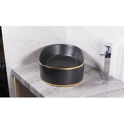 블랙골드 타원형 탑볼 세면대