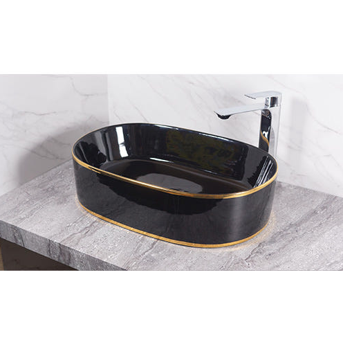 블랙골드 타원형 탑볼 세면대