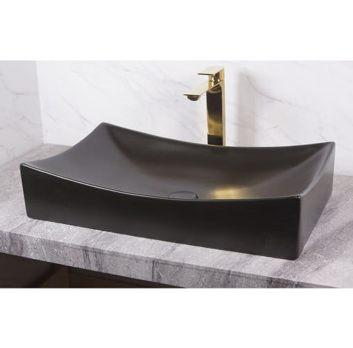 무광 블랙 직사각 탑볼 세면대
