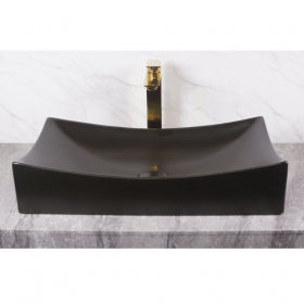 무광 블랙 직사각 탑볼 세면대