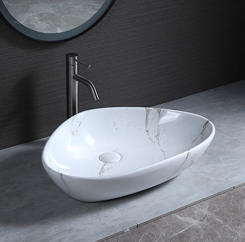 마블 유광 화이트 탑볼 세면대