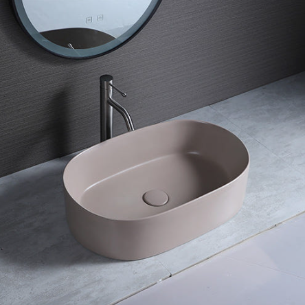 양타원 무광 컬러 탑볼 세면대