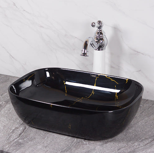 마블 유광 블랙 탑볼 세면대