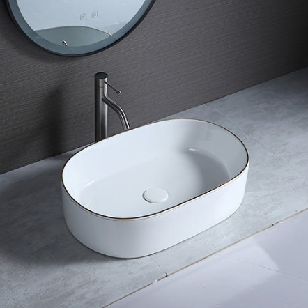 화이트골드 타원형 탑볼 세면대