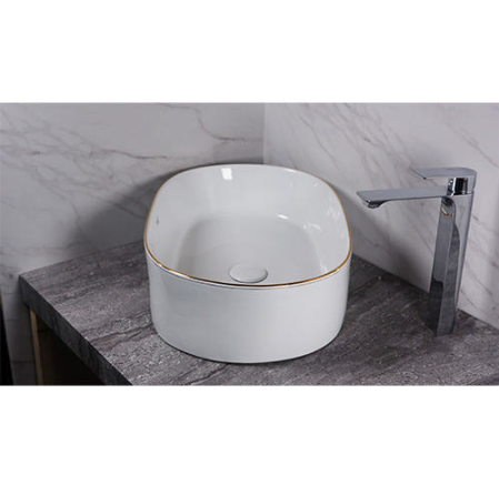화이트골드 타원형 탑볼 세면대