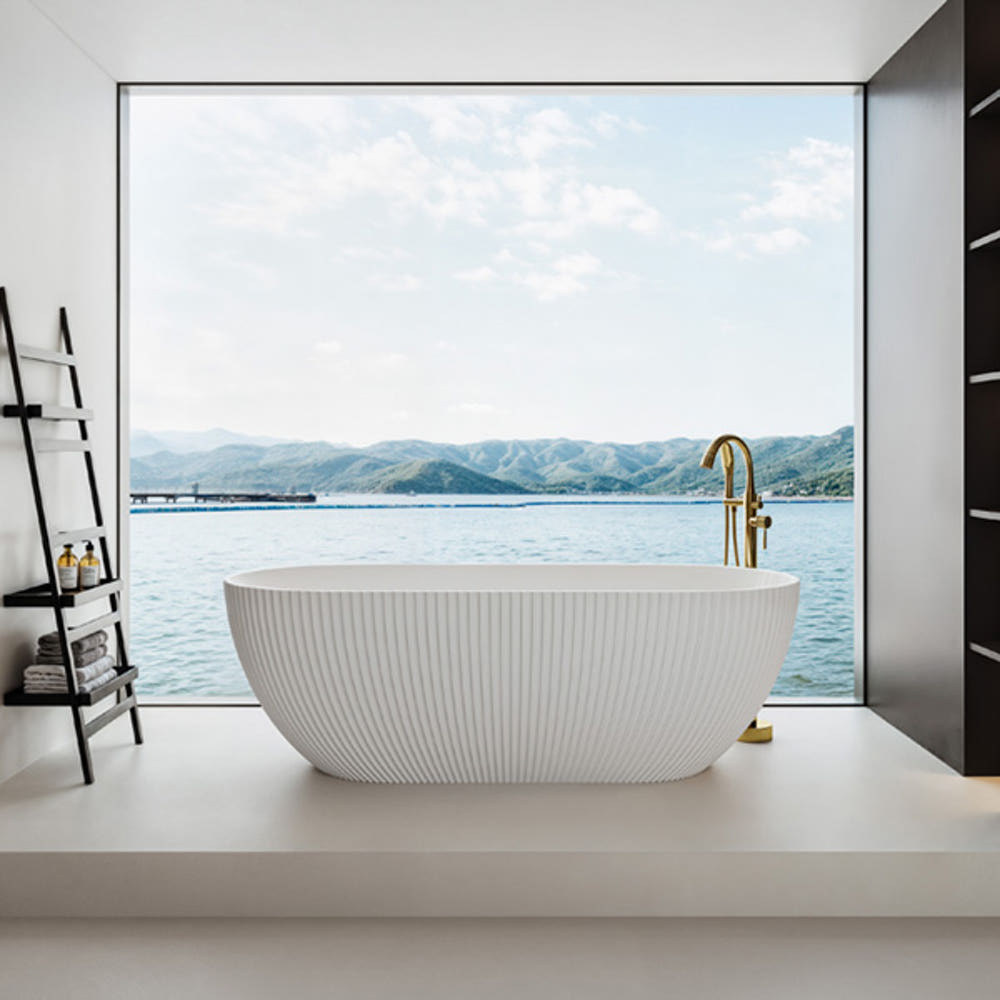 ST-BW1070 조개모양 인조대리석 레진 액상아크릴 이동형 이동식 프리스탠딩 욕조