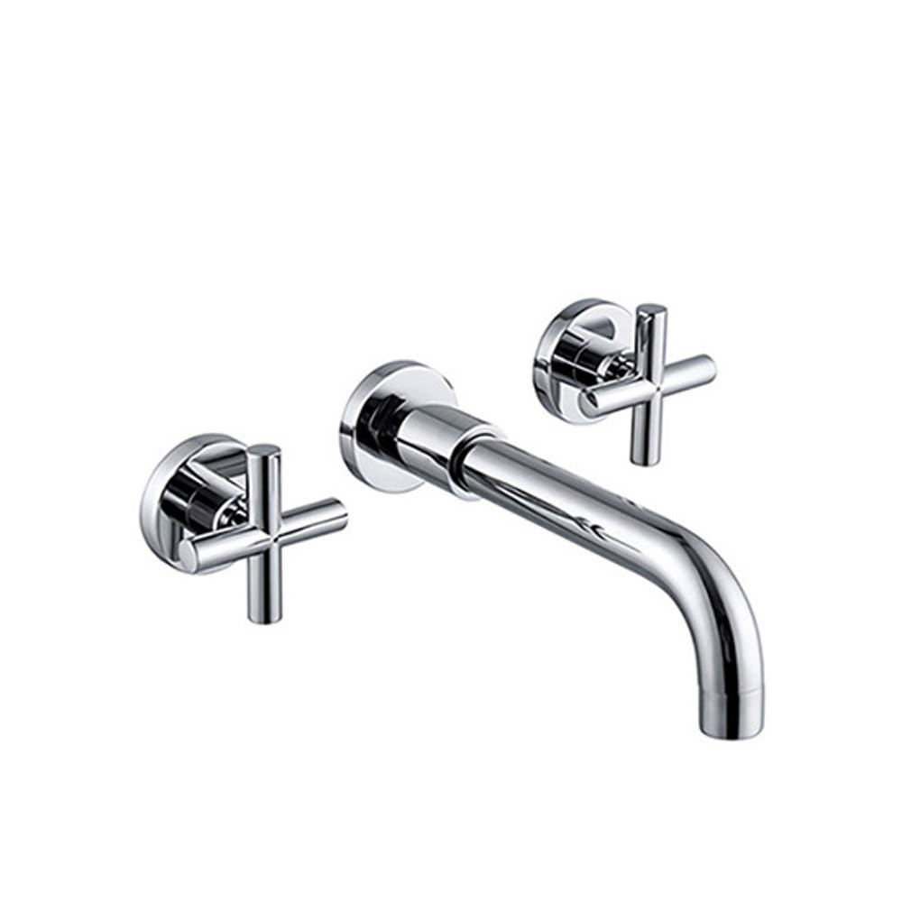 ST-1505C 유광 크롬 실버 십자투핸들 벽매립 매립형 폭포 세면대 세면기 수전 수도꼭지