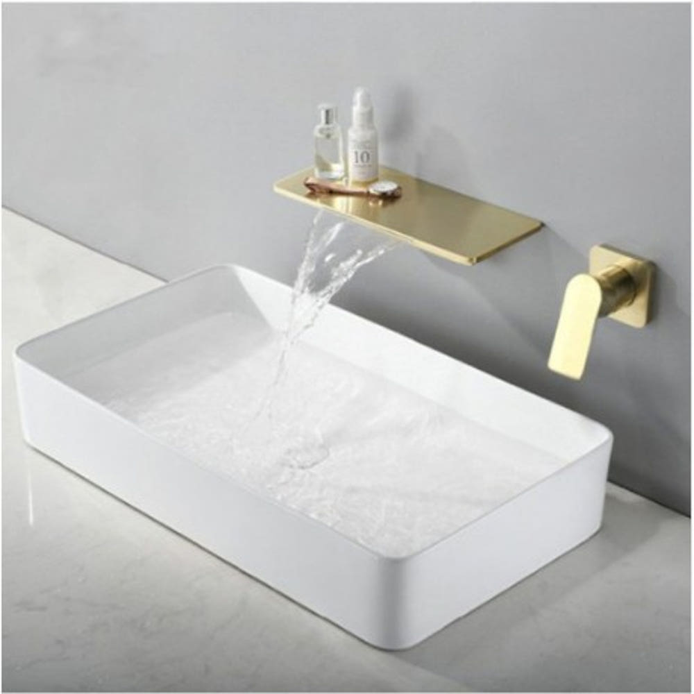 ST-1508BG 무광 골드 금장 금색 벽매립 매립형 폭포 세면대 세면기 수전 수도꼭지