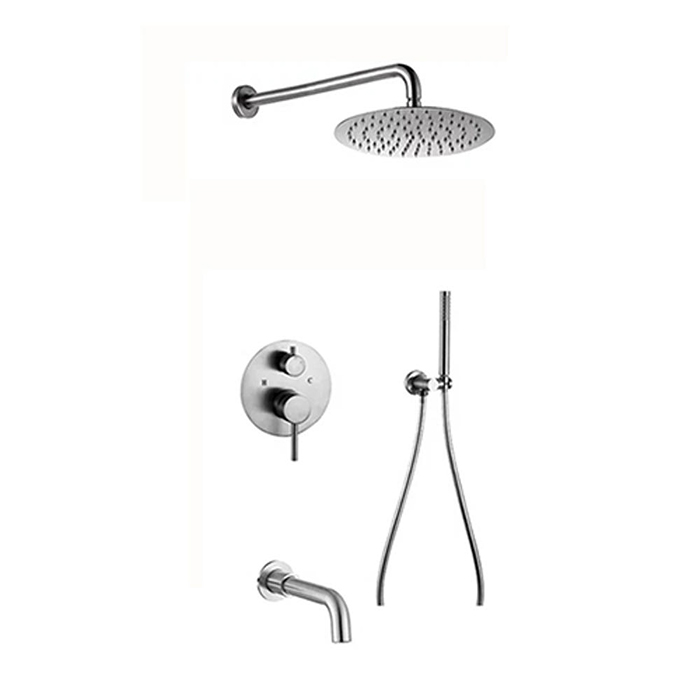 ST-1048-3NB 3기능 무광 니켈 벽매립형 매립식 레인 욕조 샤워 수전