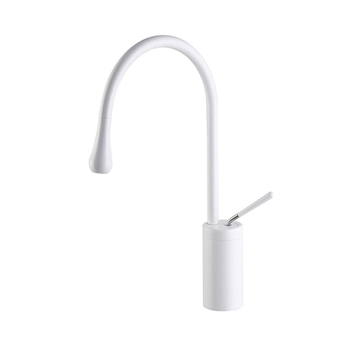 ST-1602W 무광 화이트 물방울모양 탑볼용 탑볼 세면대 세면기 수전 수도꼭지