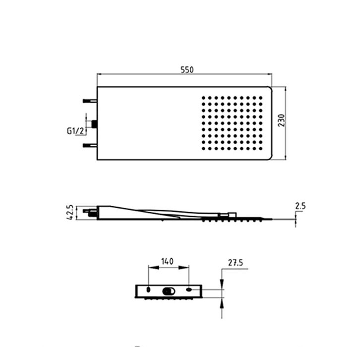 ST-1088NB 무광 니켈 벽매립형 매립식 폭포 레인 욕조수전 샤워수전