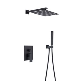 ST-2048B 사각 무광 블랙 벽매립형 매립식 샤워기 샤워수전