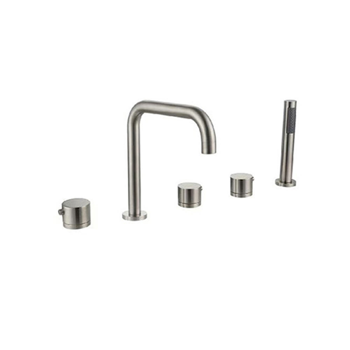 ST-05011NB 무광 니켈 5홀 대붙이 데크형 욕조 샤워 수도꼭지 수전