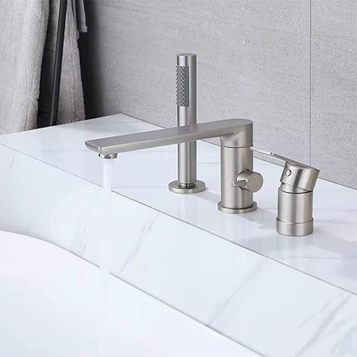 ST-03010NB 무광 니켈 3홀 대붙이 데크형 욕조 샤워 수도꼭지 수전