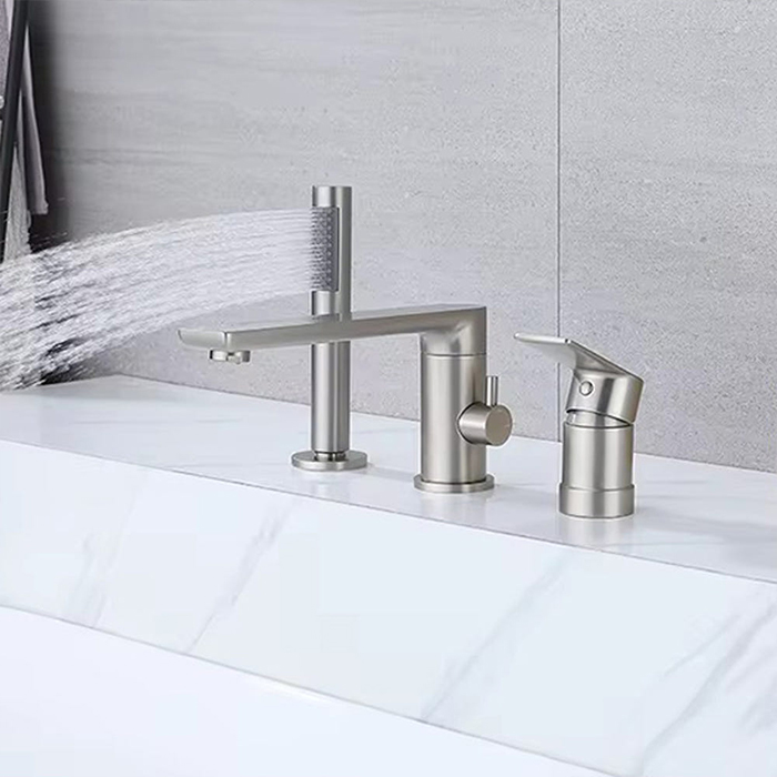 ST-03010NB 무광 니켈 3홀 대붙이 데크형 욕조 샤워 수도꼭지 수전
