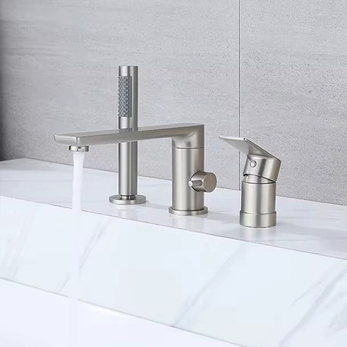 ST-03010NB 무광 니켈 3홀 대붙이 데크형 욕조 샤워 수도꼭지 수전