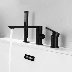 ST-03010B 무광 블랙 3홀 대붙이 데크형 욕조 샤워 수도꼭지 수전