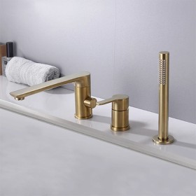 ST-03010BG 무광 골드 금색 금장 3홀 대붙이 데크형 욕조 샤워 수도꼭지 수전