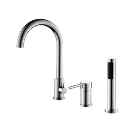 ST-03050C 유광 크롬 3홀 대붙이 데크형 욕조 샤워 수도꼭지 수전