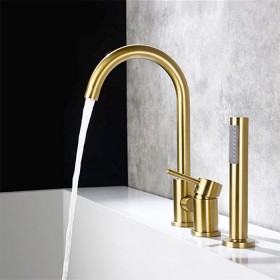 ST-03050BG 무광 골드 금색 금장 3홀 대붙이 데크형 욕조 샤워 수도꼭지 수전