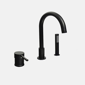 ST-03050B 무광 블랙 3홀 대붙이 데크형 욕조 샤워 수도꼭지 수전