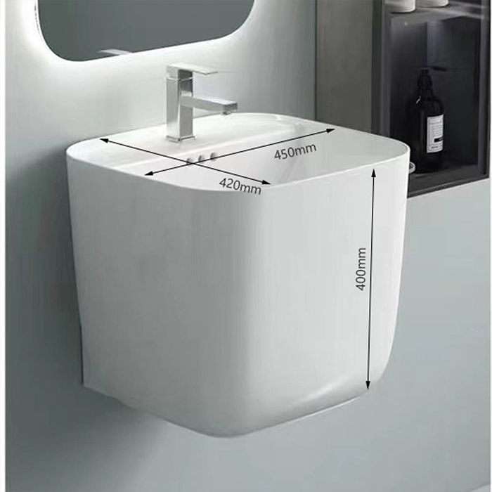 ST-L201H 사각 반다리 벽걸이 벽붙이 세면대 세면기