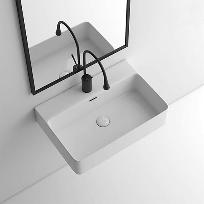 ST-L7052P 대형 사각 벽붙이 벽걸이 반다리 세면기 세면대