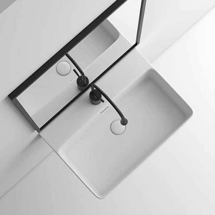 ST-L7052P 대형 사각 벽붙이 벽걸이 반다리 세면기 세면대