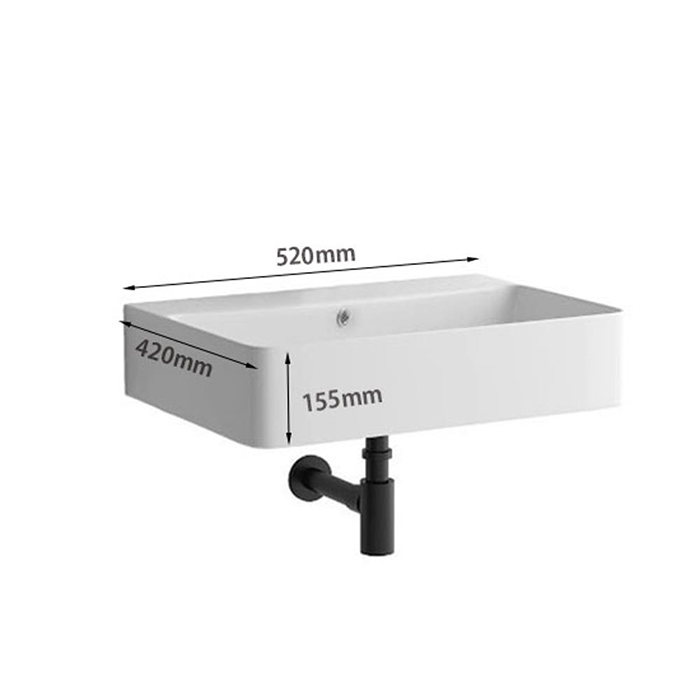 ST-L7051P-A 무타공 사각 벽붙이 벽걸이 세면기 세면대