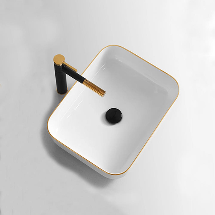 ST-L8437GL 골드라인 금테두리 사각 탑카운터 탑카운타 모던 심플한 세면대 세면기