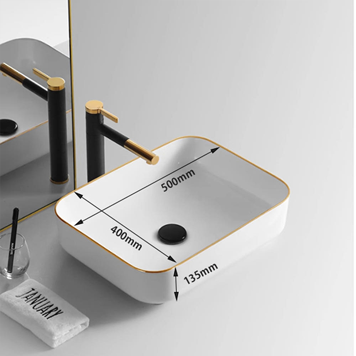 ST-L8437GL 골드라인 금테두리 사각 탑카운터 탑카운타 모던 심플한 세면대 세면기