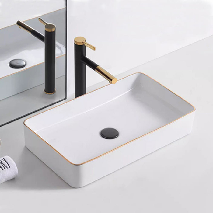 ST-L8427GL 골드라인 금테두리 사각 탑카운터 탑카운타 모던 심플한 세면대 세면기