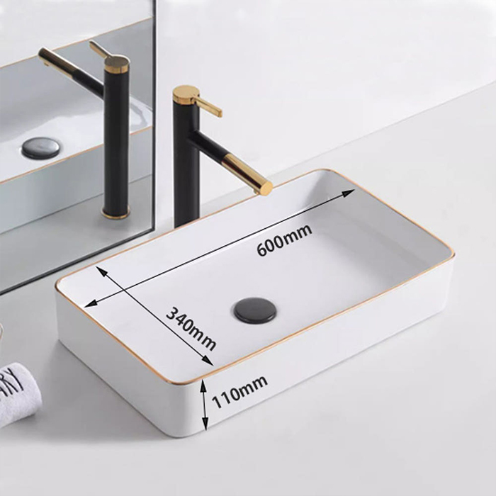 ST-L8427GL 골드라인 금테두리 사각 탑카운터 탑카운타 모던 심플한 세면대 세면기