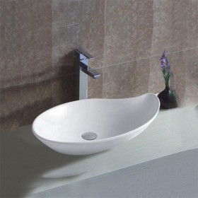 ST-L9052 나뭇잎모양 타원형 탑볼 탑카운터 탑카운타 모던 심플한 세면대 세면기