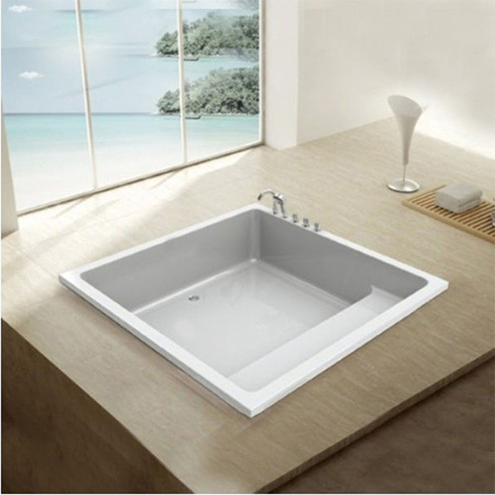 ST-7126Q 1800x1800 대형 특대형 초대형 정사각 의자달린 아크릴 매립식 매립형 욕조