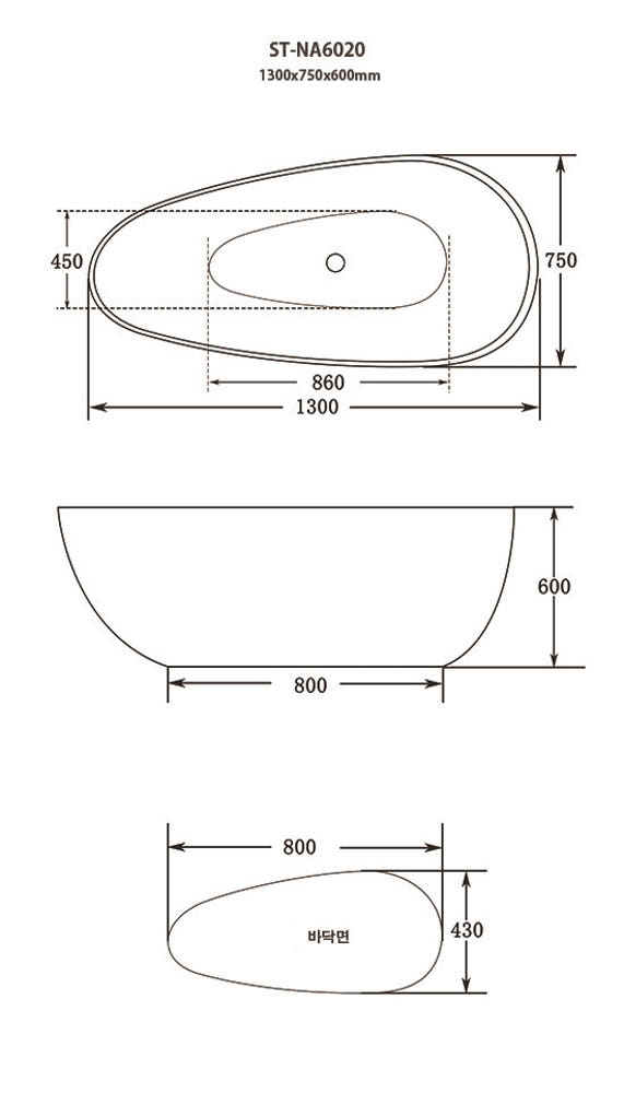 ST-NA6020 계란형 아크릴 모던 심플한 고급 이동식 이동형 프리스탠딩 욕조