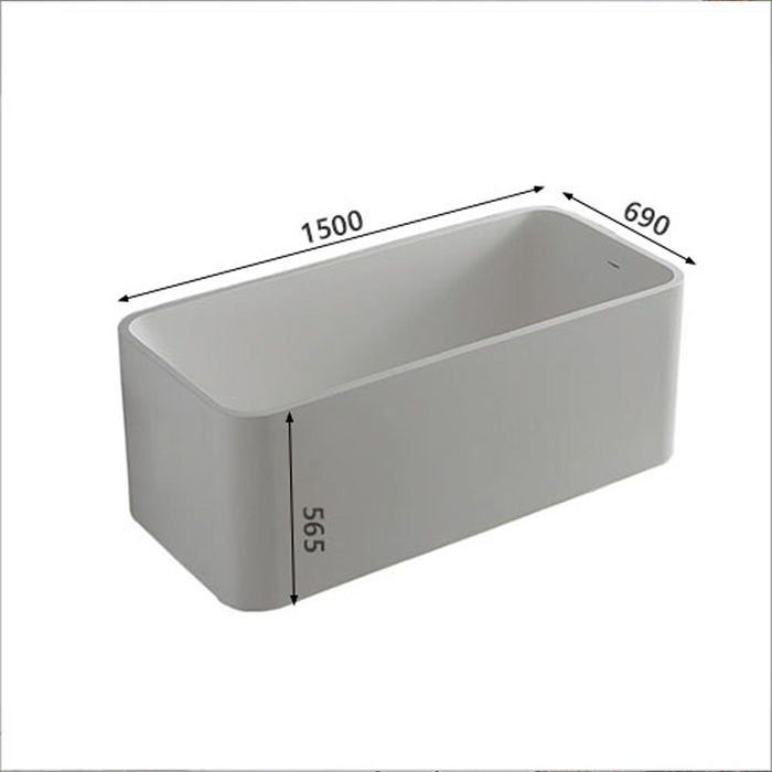 ST-LAR9810 1500x690 사각 인조대리석 레진 액상아크릴 이동형 이동식 프리스탠딩 욕조