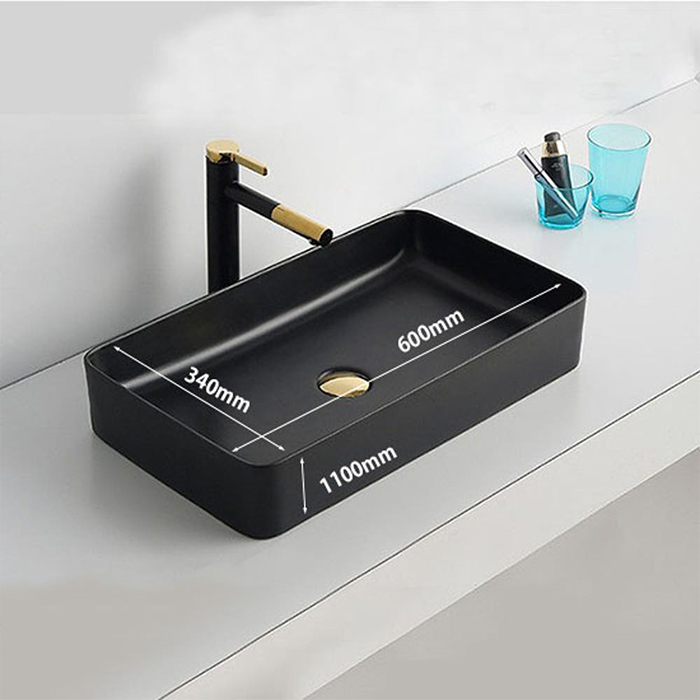 ST-L8427B 무광 매트 블랙 검정색 사각 심플한 탑볼 탑카운타 세면대 세면기