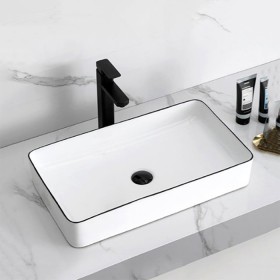 ST-L8427BL 블랙라인 블랙테두리 직사각 모던 심플한 탑볼 탑카운타 세면대 세면기