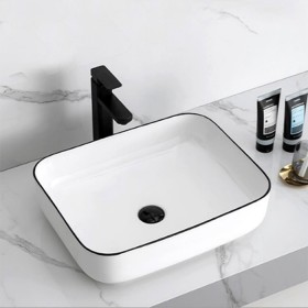 ST-L8426BL 블랙라인 블랙테두리 직사각 모던 심플한 탑볼 탑카운타 세면대 세면기