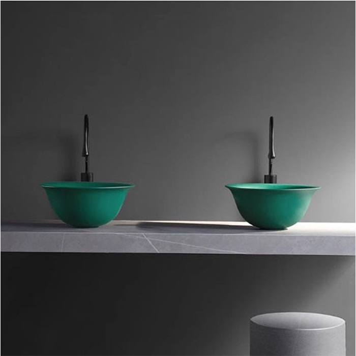 ST-L1174 Dark green 무광 다크그린 진그린 카키색 탑볼 탑카운타 세면대 세면기