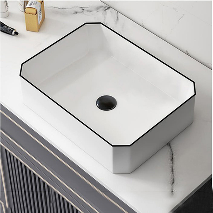 ST-L5212BL 블랙라인 블랙테두리 팔각 탑볼 탑카운터 탑카운타 세면대 세면기