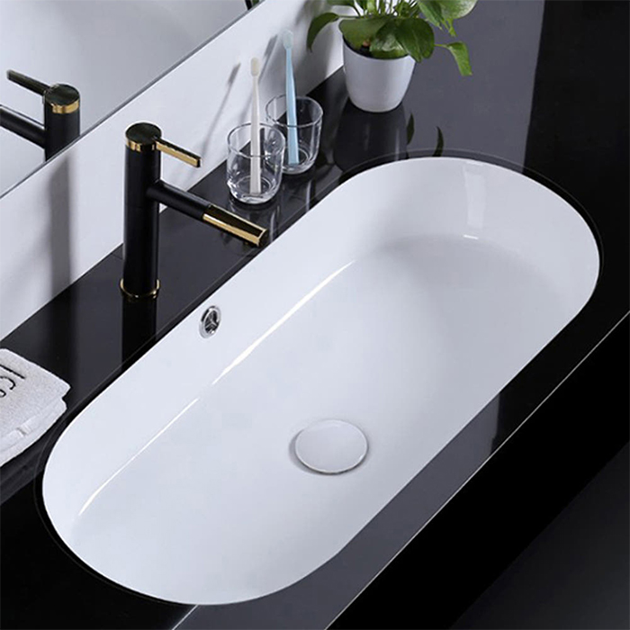 ST-L070U 대형 라운드 언더볼 언더카운타 매립 세면대 세면기