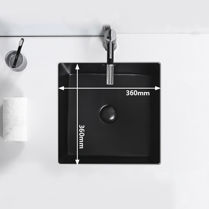 ST-L010U-BLACK 무광 블랙 정사각 언더볼 언더카운타 매립 세면대 세면기