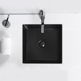 ST-L010U-BLACK 무광 블랙 정사각 언더볼 언더카운타 매립 세면대 세면기