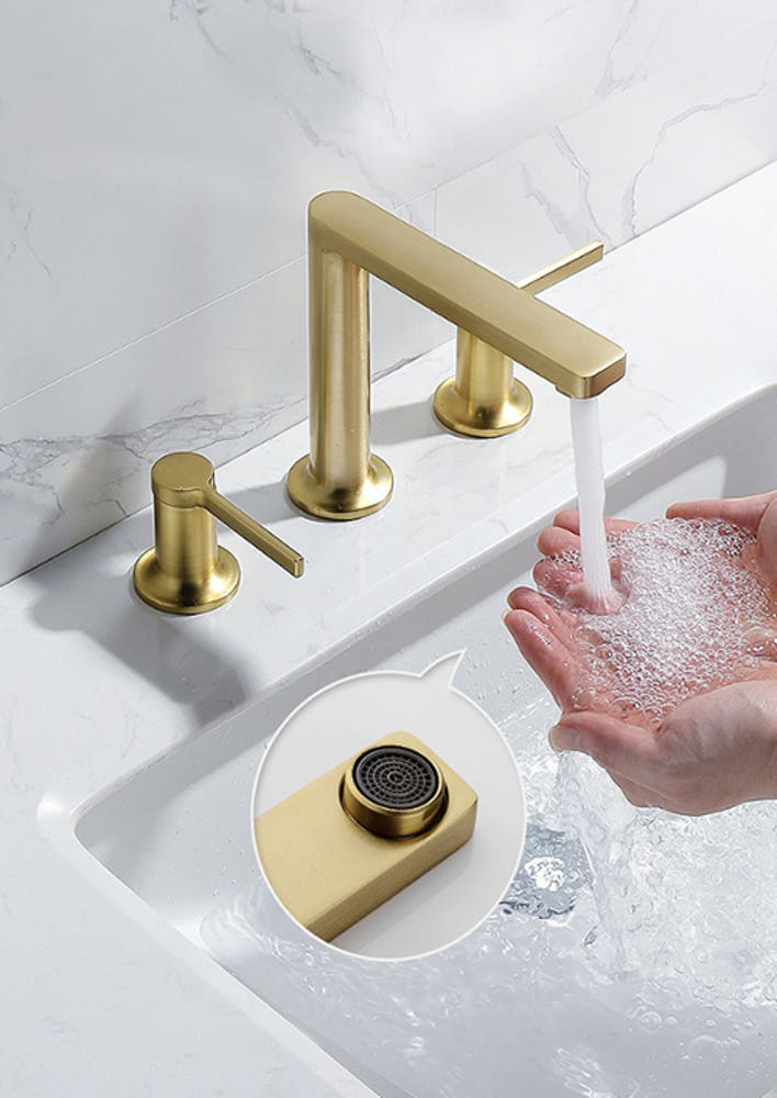 ST-03007BG 무광골드 쓰리홀 매립수전