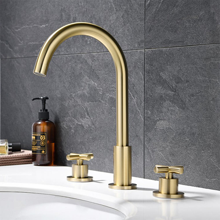 ST-03005BG 무광골드 쓰리홀 매립수전